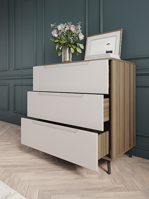 Комод Роза 900 Тренто, бежевый скин. Фото 3