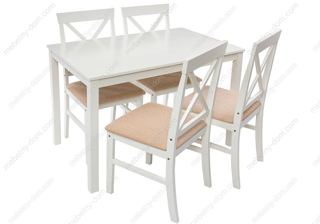 Обеденная группа Chili (стол и 4 стула) buttermilk / beige. Фото 2