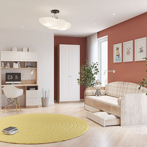 Кровать-тахта «Богуслава» М1, дуб баррик/крем брюле. Фото 5