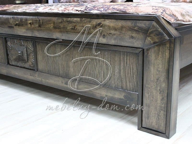 Кровать из массива гевеи «Rosemary», серый орех. Фото 3