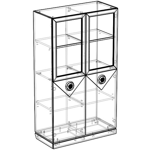 Шкаф-витрина низкая Капри, бежевая. Фото 4