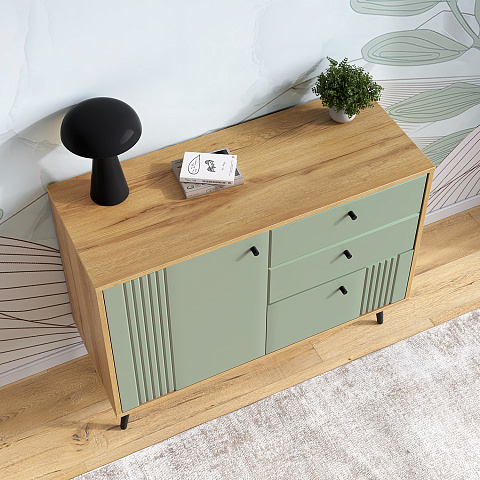 Комод Вега Саксония 105, серо-зеленый. Фото 7