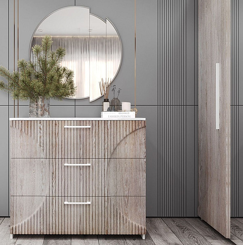 Спальня «Монтале» КМК 0966, бетон пайн светлый/астана. Фото 5