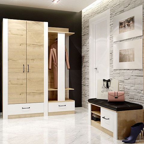 Тумба «ЕВА 5» М5, Дуб Ирландский/Белая матовая/Теос блэк. Фото 3