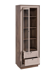 Шкаф с витриной «Прато», таксония шоколад/кофе с молоком от магазина Мебельный дом
