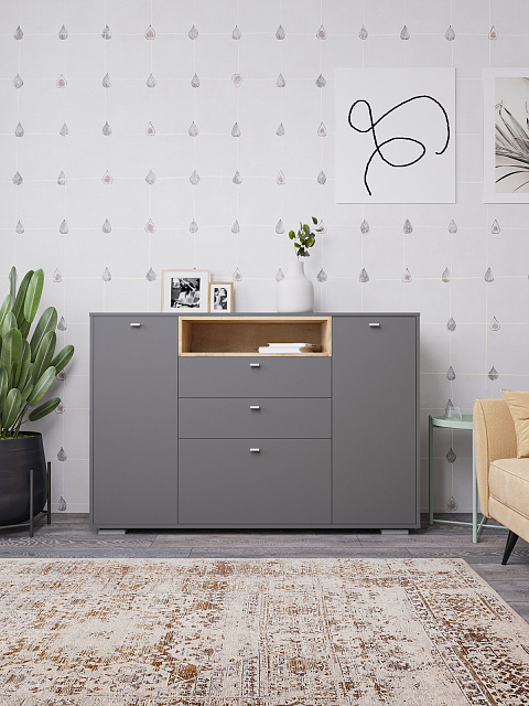 Комод Ланс К303, Графит. Фото 1