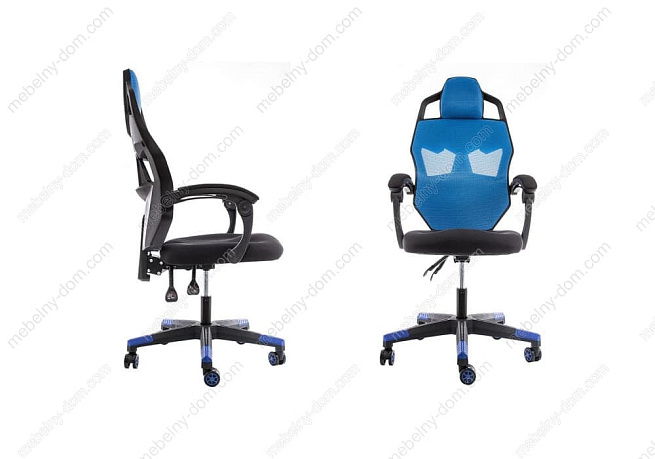 Компьютерное кресло Knight черное / голубое. Фото 1