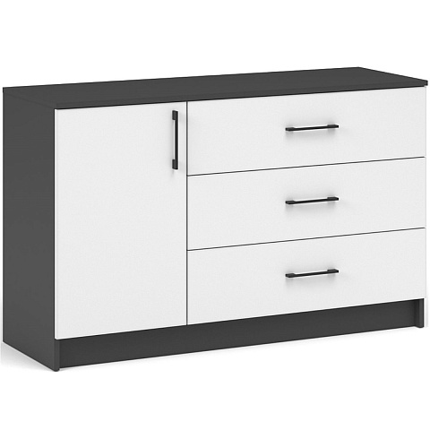 Комод «Чикаго» 1д3ящ Антрацит/Белый. Фото 1