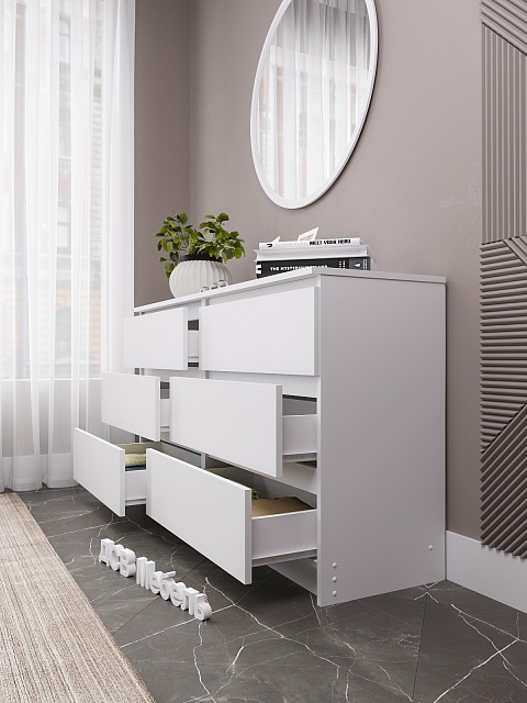 Комод Мори МК 1380.6, Белый. Фото 3