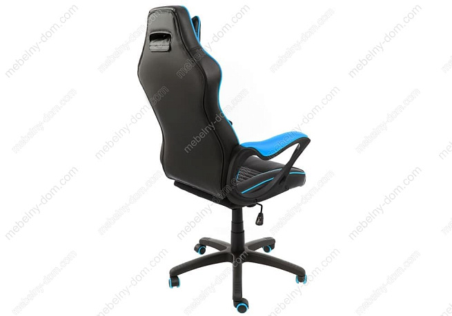 Офисное кресло Leon черное / голубое. Фото 3