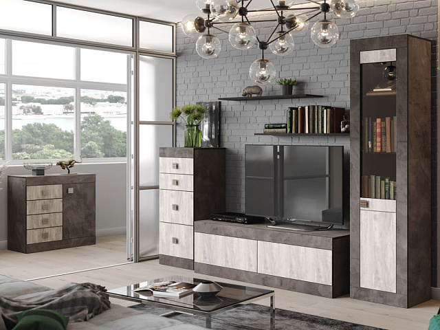 Тумба «Лондон 1600» КМК 0467.2, Оникс/битон пайн светлый. Фото 2