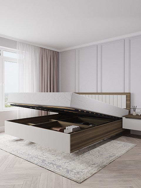 Кровать Роза 160x200см, белый скин. Фото 2