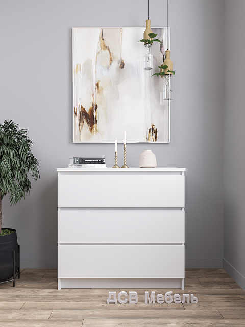 Комод Мори МК 800.1, Белый. Фото 1