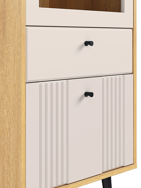 Шкаф с витриной Вега Саксония 54, миндаль. Фото 4