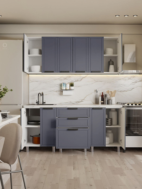 Кухонный гарнитур «Лилия» 1,8м, сталь. Фото 2