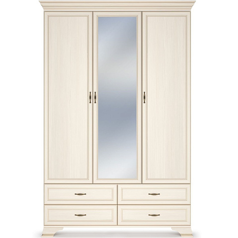 Шкаф Сиена 3дв с зеркалом, бежевый. Фото 1