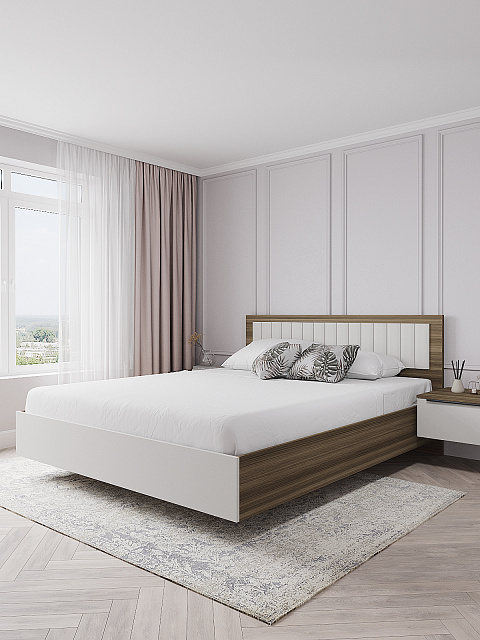 Кровать Роза 160x200см, белый скин. Фото 1