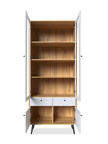 Шкаф с витриной Вега Саксония 84, белый матовый от магазина Мебельный дом