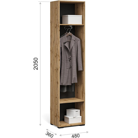 Шкаф «Лацио Сканди» 1д ЛВ (с зеркалом), Вотан/Сканди графит. Фото 2