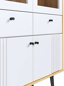 Шкаф с витриной Вега Саксония 84, белый матовый от магазина Мебельный дом