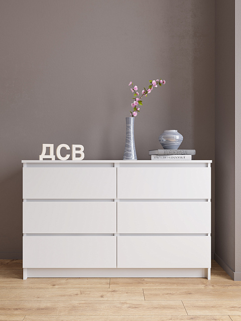 Комод Мори МК 1200.6, Белый. Фото 1