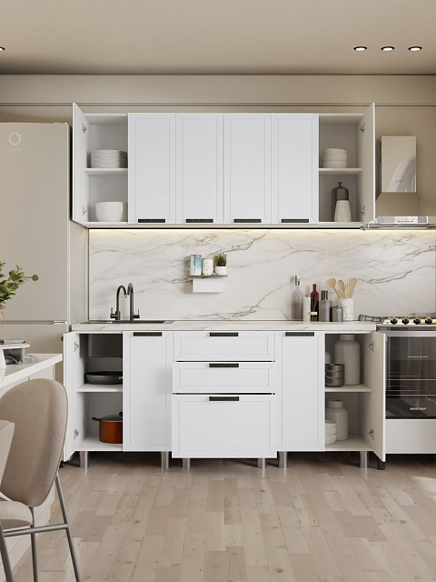 Кухонный гарнитур «Лилия» 1,8м, белый. Фото 2