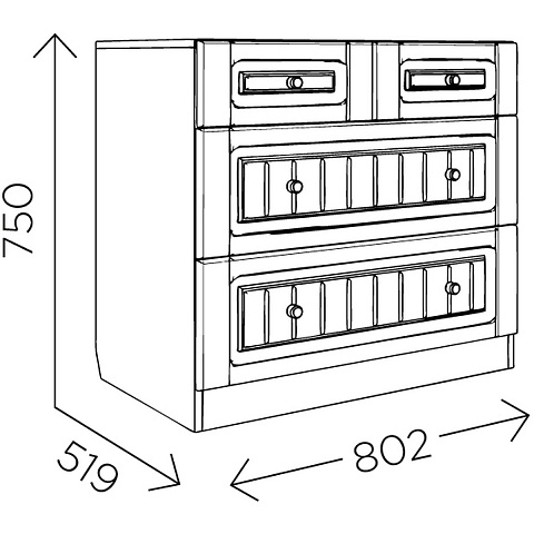 Комод «Богуслава» М7, дуб баррик/крем брюле. Фото 2