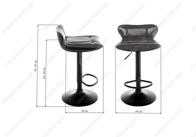 Барный стул Domus черный / коричневый. Фото 1