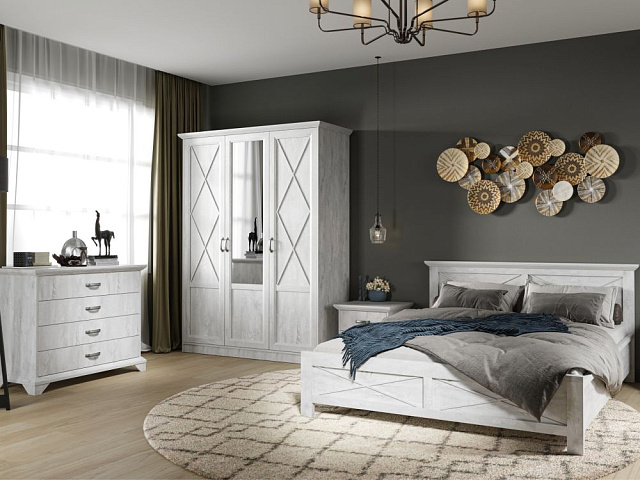 Кровать «Лорена» 160, Бетон Паин белый. Фото 4