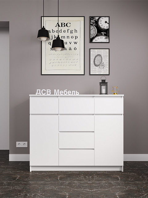 Комод Мори МК 1200.4, Белый. Фото 1