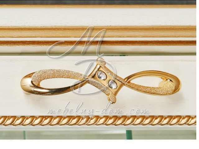 Шкаф с витриной «Алези 5 Люкс» П350.05л, слоновая кость. Фото 3