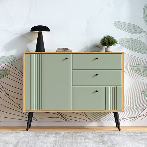 Комод Вега Саксония 105, серо-зеленый. Фото 6