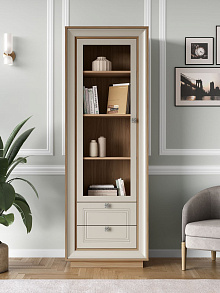 Шкаф с витриной «Прато», вяз/газания матовый от магазина Мебельный дом