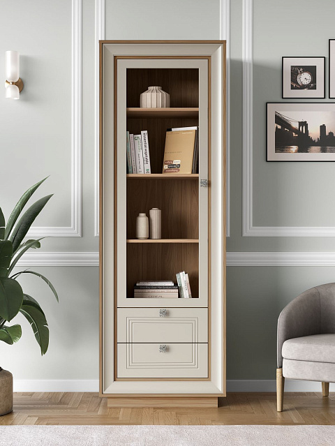 Шкаф с витриной «Прато», вяз/газания матовый. Фото 4