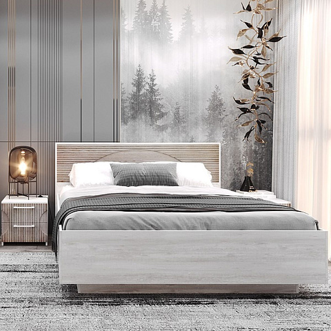 Кровать «Монтале» 160x200 КМК 0966.8 с ПМ, бетон пайн светлый/астана. Фото 4