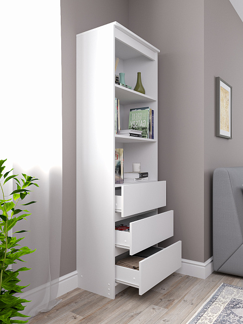 Стеллаж Мори МСТ 600.3, Белый. Фото 3