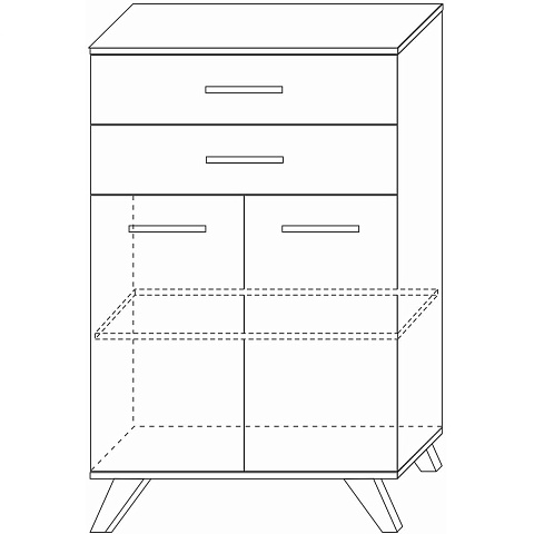 Шкаф Вега Скандинавия низкий, белый глянец. Фото 3