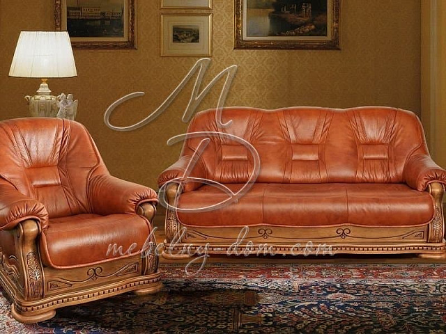 Комплект мягкой мебели «Консул 23», в коже. Фото 1