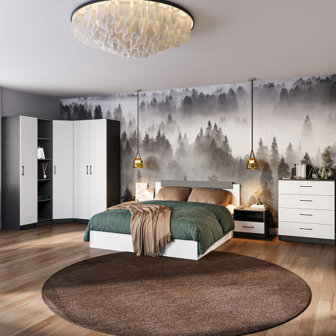 Комод «Чикаго» 3ящ Антрацит/Белый. Фото 5