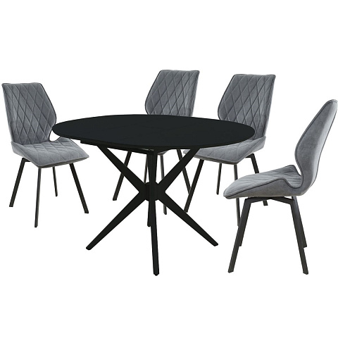 Обеденная группа (Стол Сидней и 4 стула Амаретто), серый. Фото 1