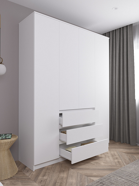 Шкаф Мори МШ 1600.1, Белый. Фото 4