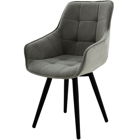 Стул «Торрес», велюр Бренди грей, каркас вращения черный. Фото 2