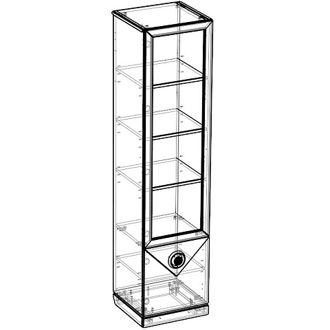 Шкаф-витрина Капри 450 правая, бежевая. Фото 4