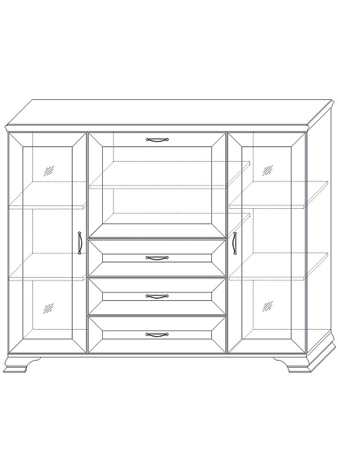 Шкаф Сиена низкий 2дв, бежевый. Фото 5