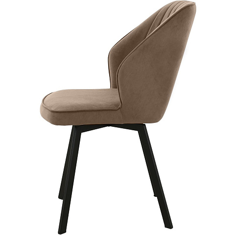 Стул «Вермут», велюр Бренди латте, каркас вращения черный. Фото 2