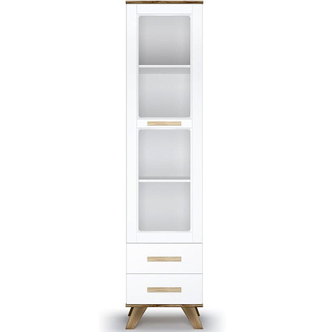 Шкаф-витрина Вега Скандинавия 450, белый глянец. Фото 2