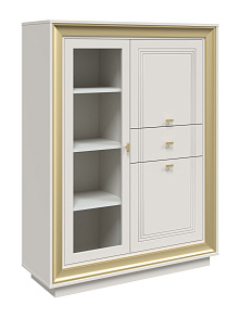 Шкаф с витриной «Прато» низкий, зефир/миндаль от магазина Мебельный дом