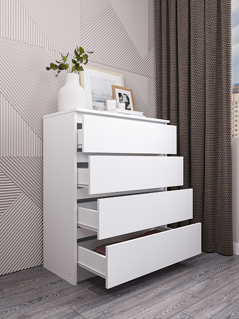 Комод Мори МК 800.4, Белый. Фото 3