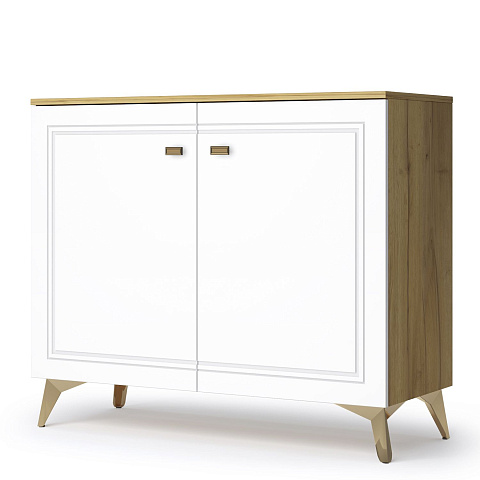 Комод Вега Сапфир 1000 с дверцами, белый глянец. Фото 1