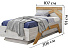 Кровать «Скандинавия 900» КМК 0905.2, Бетон пайн светлый/ дуб наварра. Фото 2